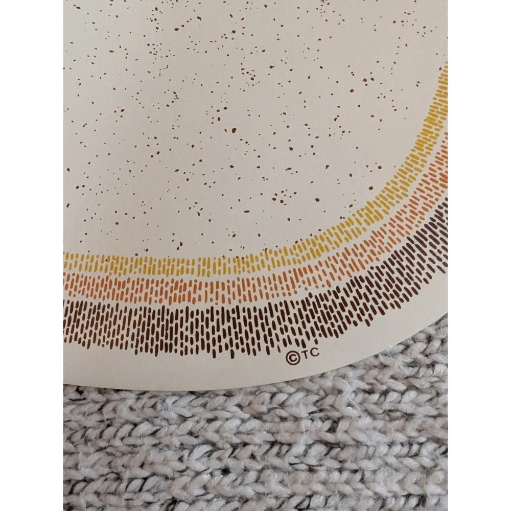 Vintage Vinyl Placemats Lot 2 Orange Brown 70s Retro Kitchen Grandmillennial MCM